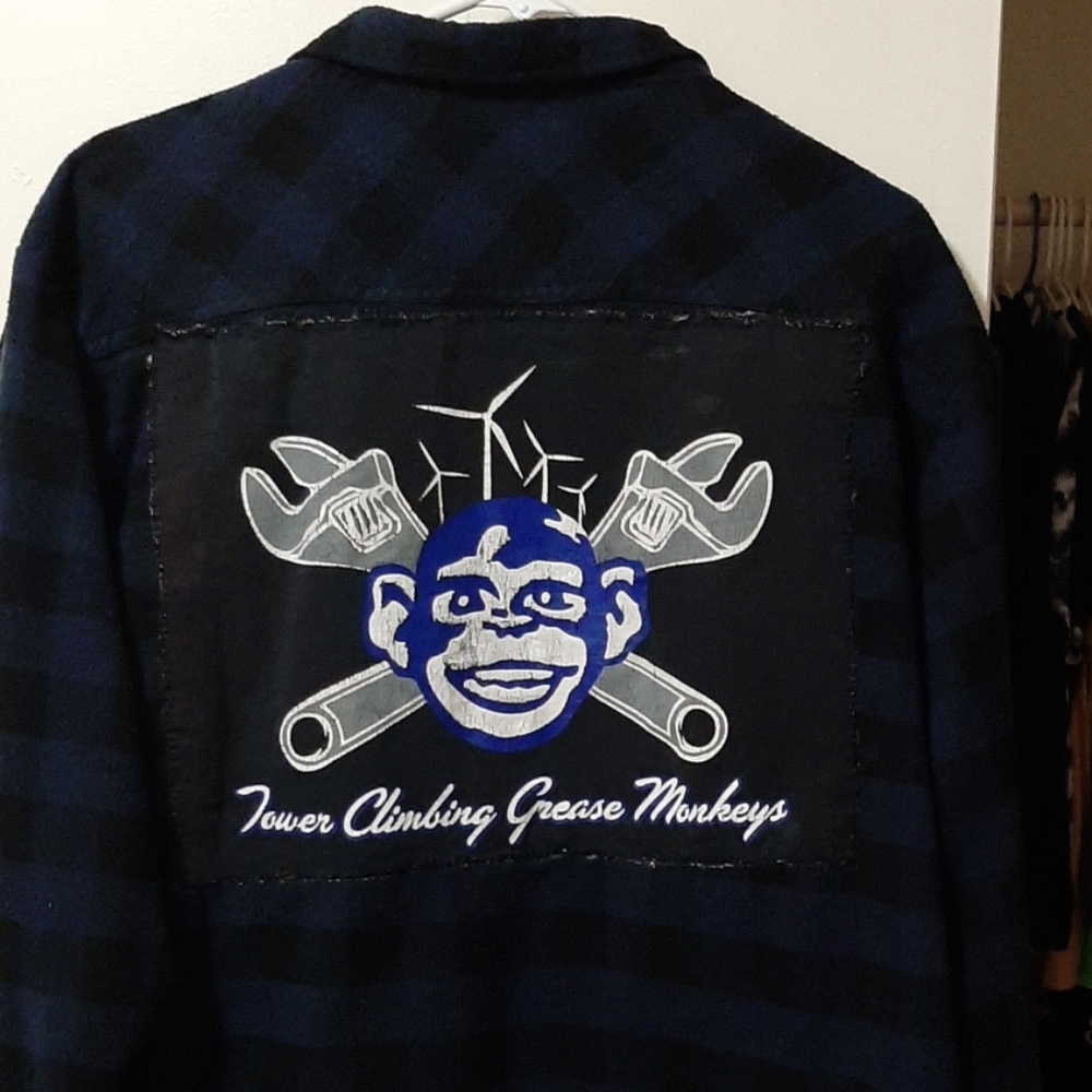 TCGM custom XL flannel, Wind Energy, one of a kind